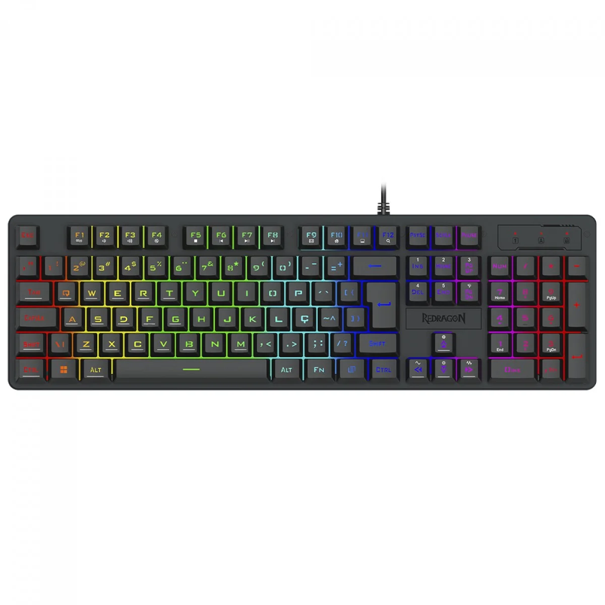 Teclado Gamer Usb Membrana Redragon Netherbane K521-Rgb, Rgb, Abnt2, Preto