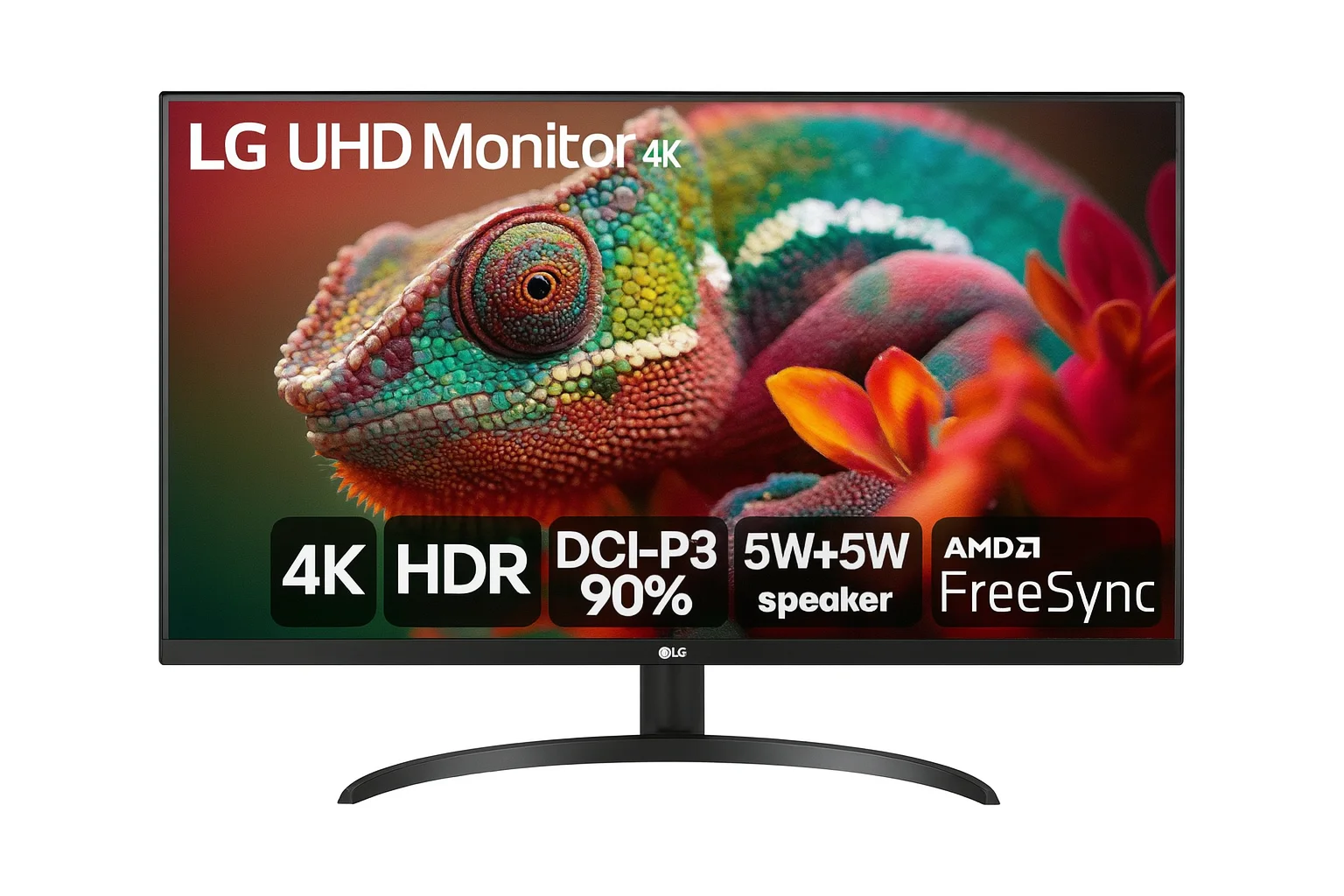 Monitor Led 32", 060Hz, 4Ms, Lg 32Ur500-B, Va, 4K, Dp, Hdmi, Alto Falante, Vesa, Preto