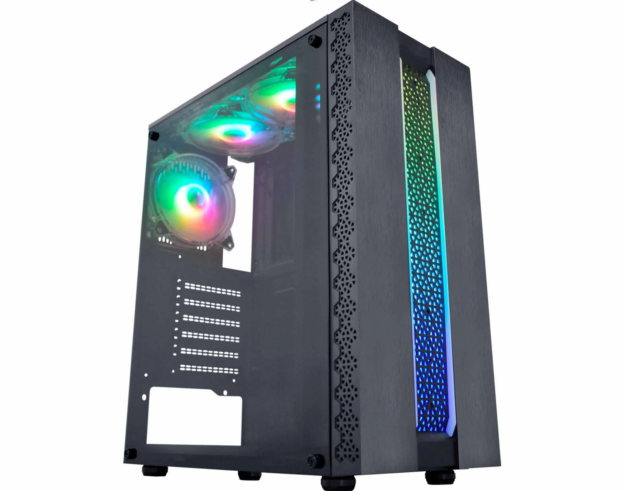 Gabinete Gamer Kmex Cg-42Tp Kratos, Sem Fonte, Sem Fan, Rgb, Lateral Acrílico, Usb 2.0