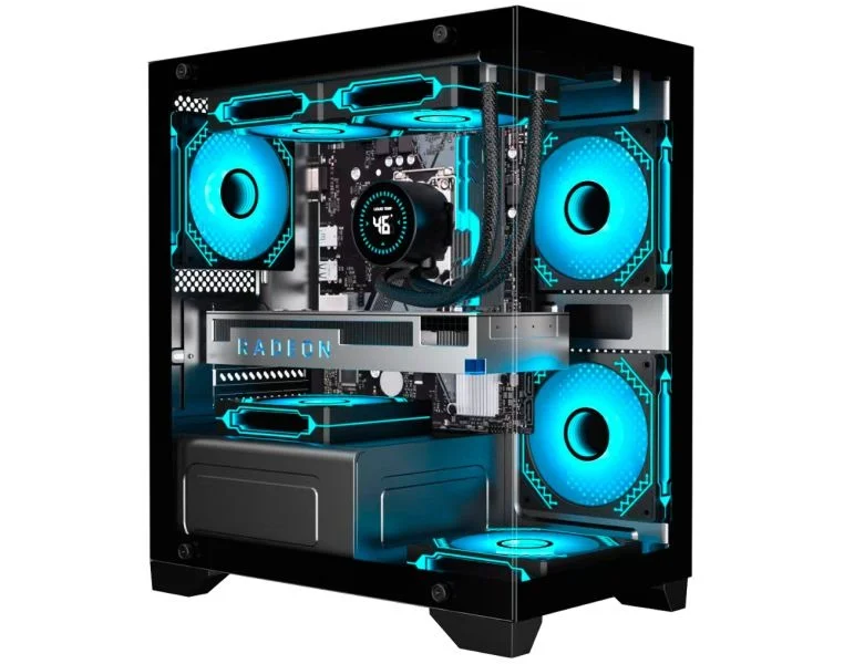 OPENBOX - Gabinete Gamer Kmex Microposeidon II Cg-01F9, Sem Fonte, Sem Fan, Lateral De Vidro, Preto