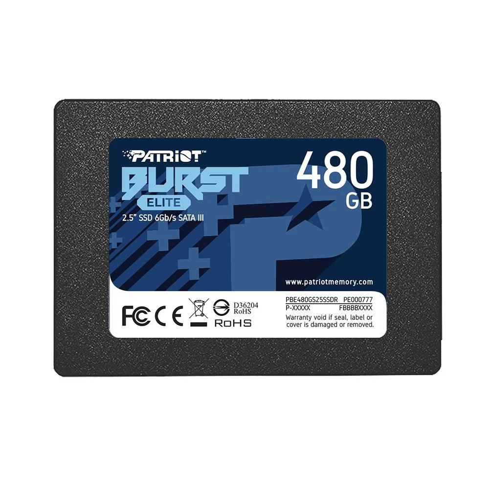 Ssd Sata3 480 Gb Patriot Burst Elite Pbe480Gs25Ssdr, Lê: 450 Mb/S, Grava: 320 Mb/S
