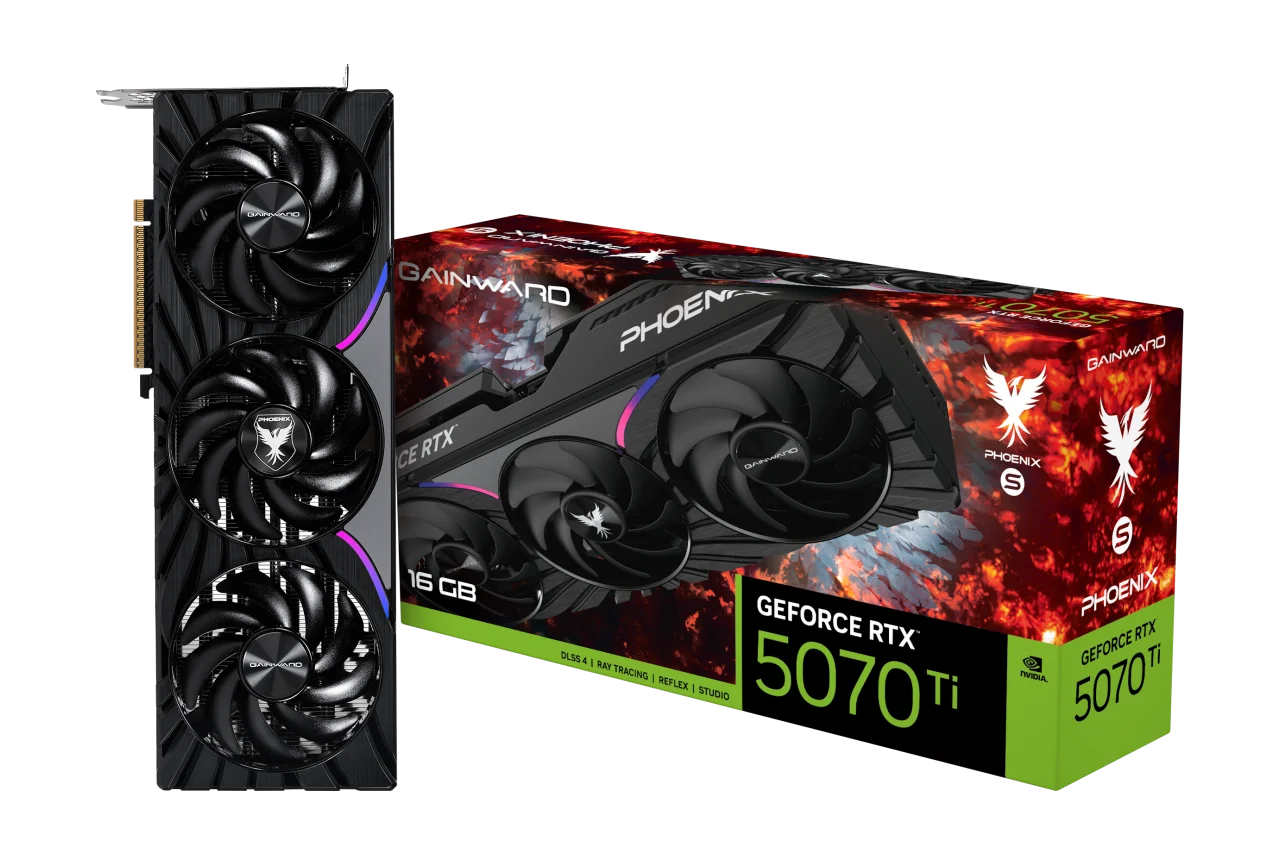Placa De Vídeo Geforce Ddr7 16Gb/256 Bits Rtx 5070 Ti Gainward, 3 Fans, Dp, Hdmi, Ne7507T019T2-Gb2031K, Preta