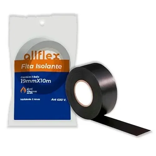 Fita Isolante Allflex Slim, 19x10mm, Preta, 106847
