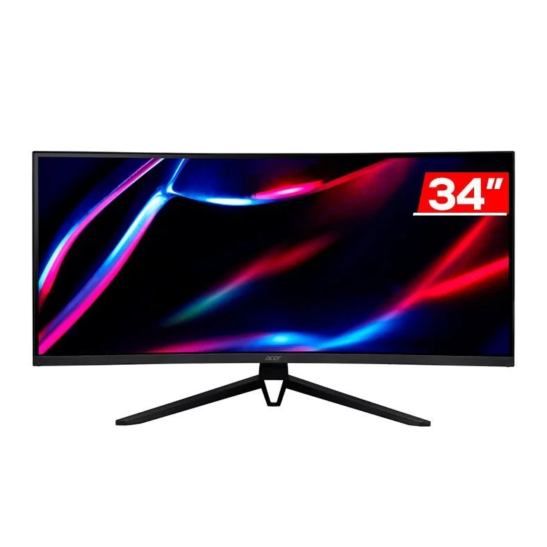 Monitor Gamer Led 34", 120Hz, 1Ms, Acer Curvo Nitro Ed343C, Va, Ultra Wide, Qhd, Dp, Hdmi, Alto Falante, Preto