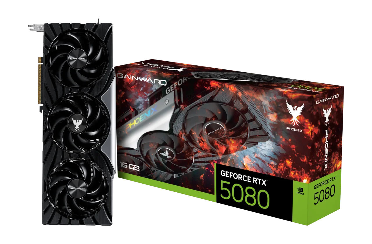Placa De Vídeo Geforce Ddr7 16Gb/256 Bits Rtx 5080 Gainward, 3 Fans, Dp, Hdmi, Ne75080019T2-Gb2031X, Preta
