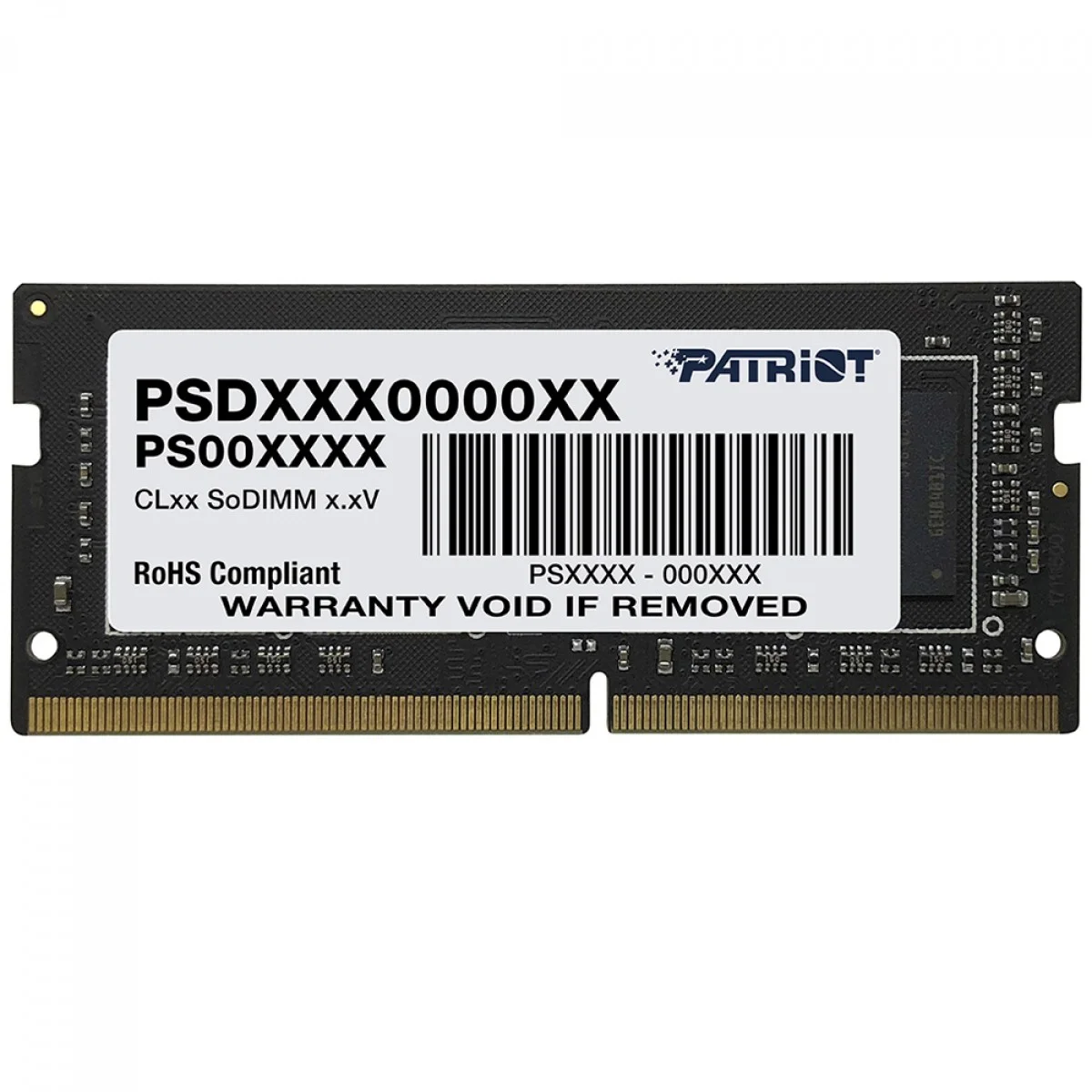 Memória Notebook Ddr4 08Gb/3200 Mhz Patriot, Cl 22, 1.2V, Psd48G32002S, Preta