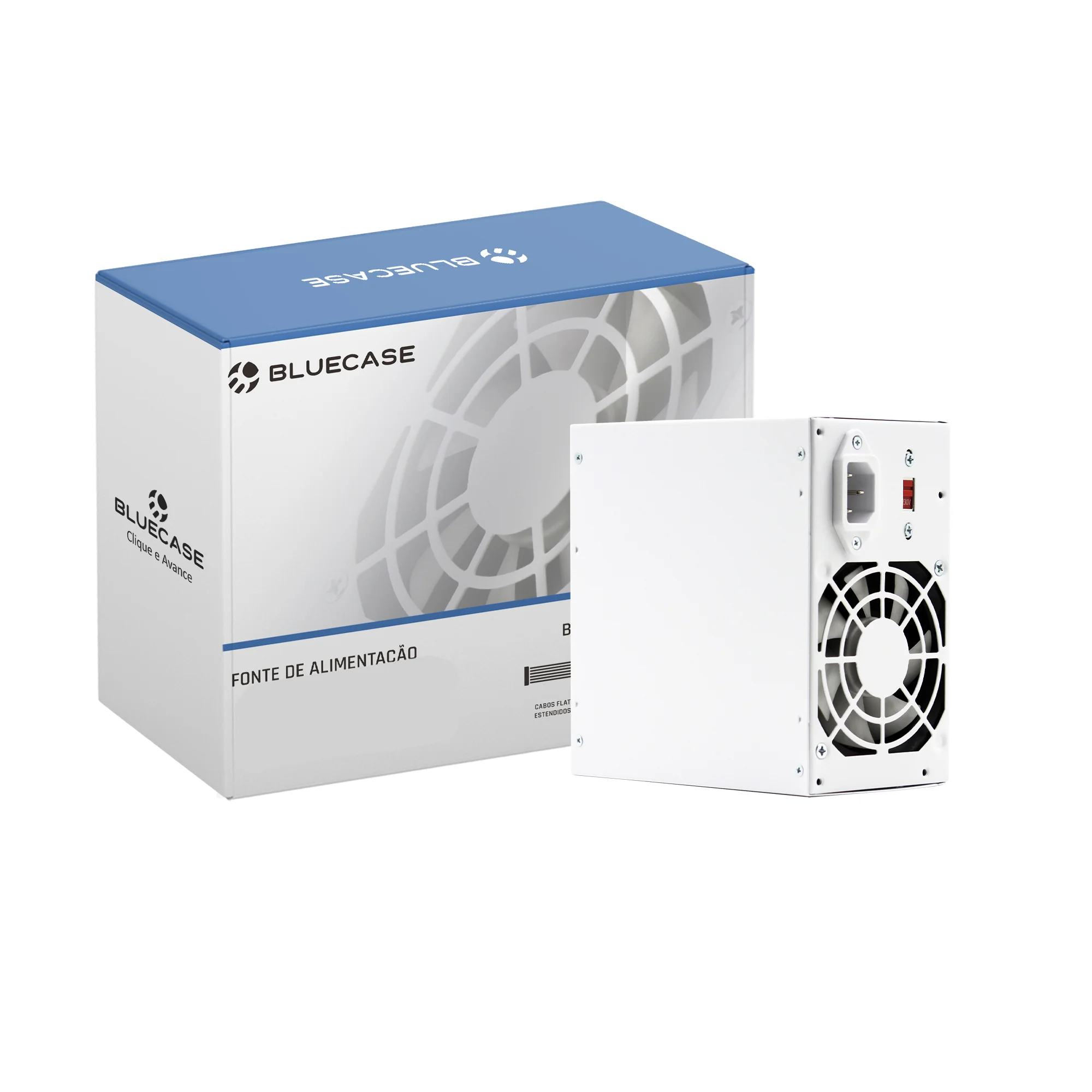Fonte Atx 0350 W Bluecase, Blu350-Cmps2Wbx, Bivolt, Com Cabo, Com Caixa, Branca, Bcspfc