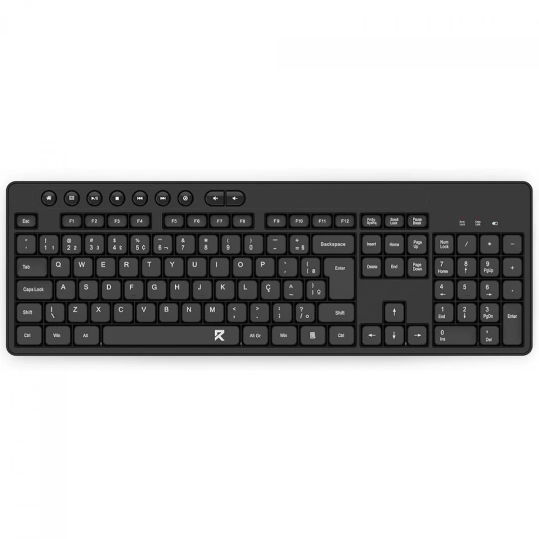 Teclado Sem Fio Redragon Office Bk-7094, Wireless, Preto, Abnt2