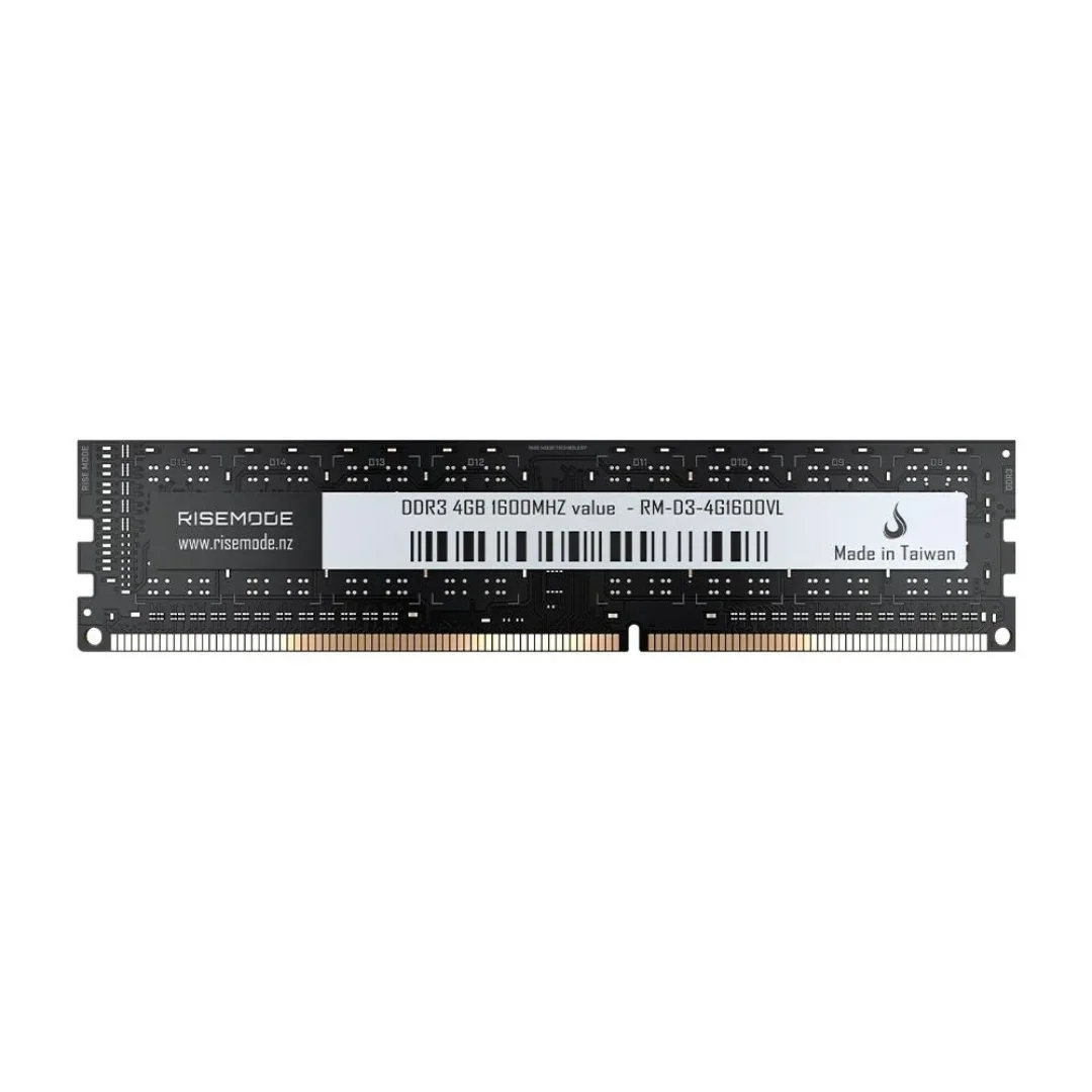 Memória Desktop Ddr3 04Gb/1600 Mhz Rise Mode, Cl11, 1.35V, Rm-D3-4G1600Vl, Preta