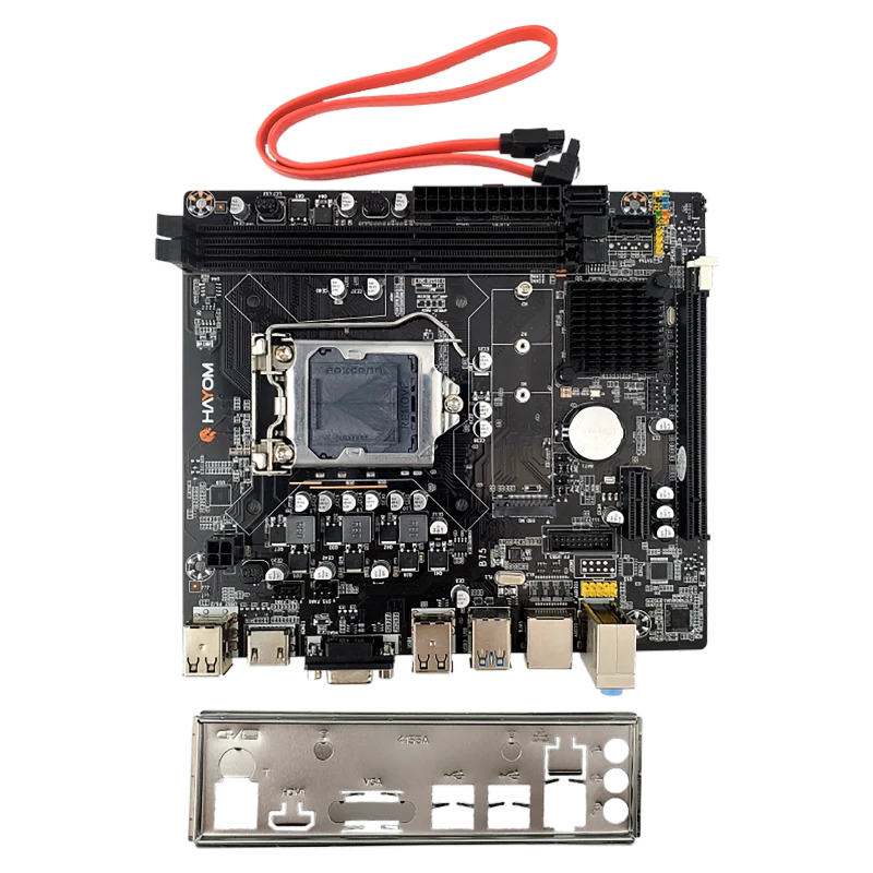 Placa Mãe 1155 2ª, 3ª Geração Hayom Plm2301, Ddr3 16Gb, M2/Nvme, Hdmi, Vga, 1000 Mb/S, Sem Caixa, Preta