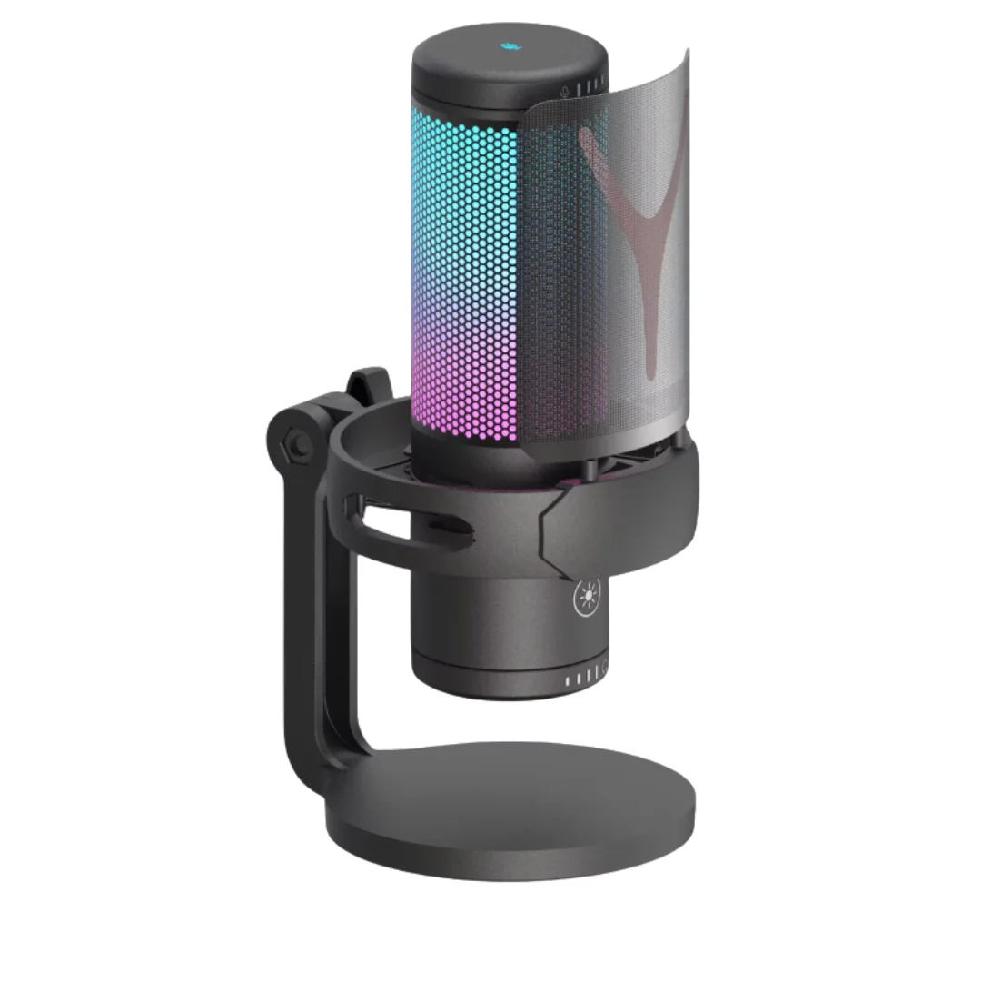 Microfone Condensador Redragon Fenris Gm301, Rgb, Usb, Suporte Antivibração, Preto