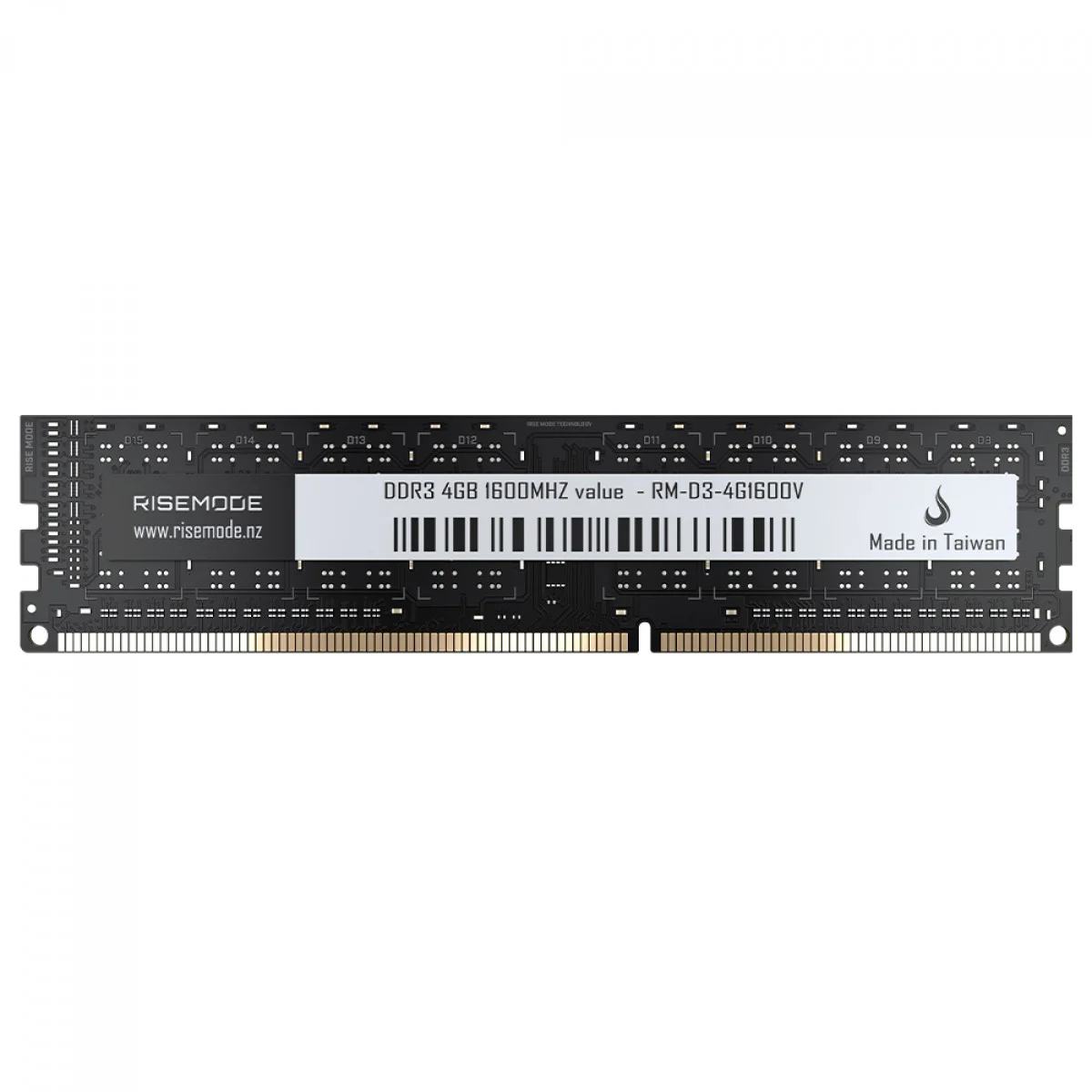 Memória Desktop Ddr3 04Gb/1600 Mhz Rise Mode, Cl11, 1.5V, Rm-D3-4G1600V, Preta