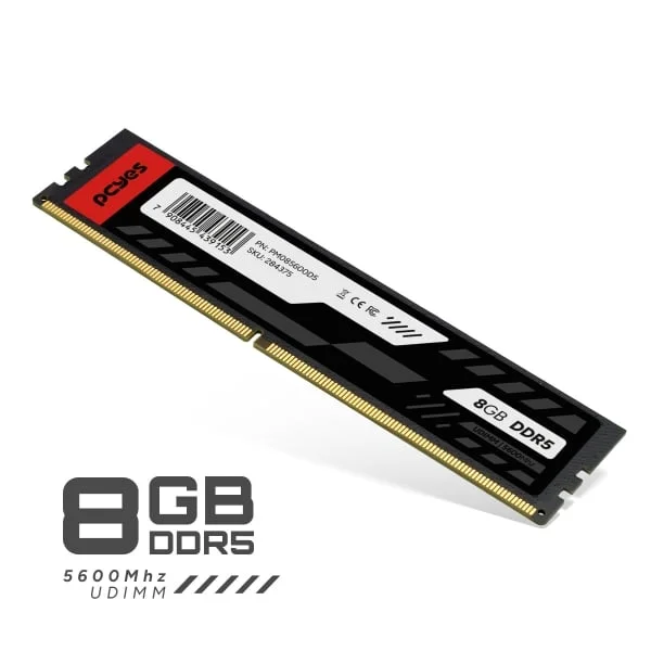 Memória Desktop Ddr5 08Gb/5600 Mhz Pcyes, Cl 40, 1.25V, Pm085600D5, Preta